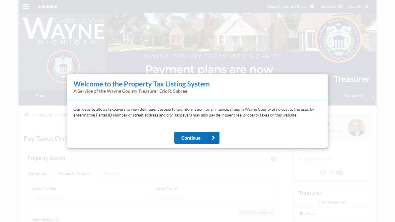 Pay Taxes Online | Treasurer - Wayne County, Michigan